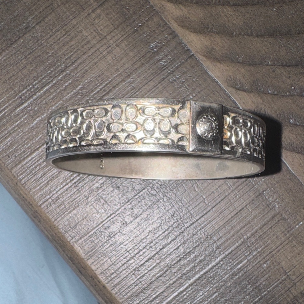Coach Silver Bracelet with Embossed Design